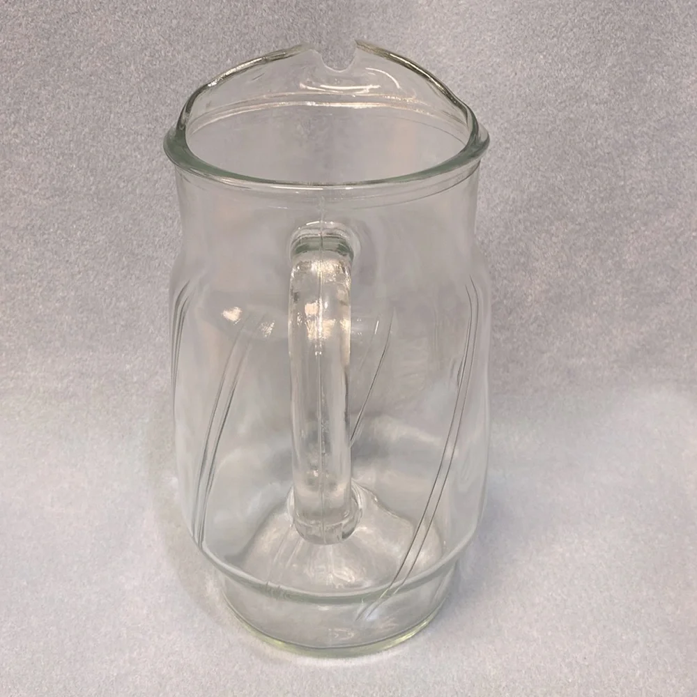 Indiana glass Double Swirl Smooth Finish 1960's Water Pitcher Clear Glass